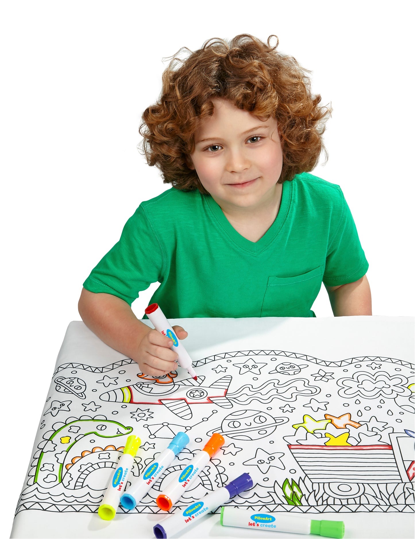 Let’s Create Color Your Own Pillowcase Craft Kit for Kids, Coloring Pillowcase Kids Arts and Crafts Set (Dragon)