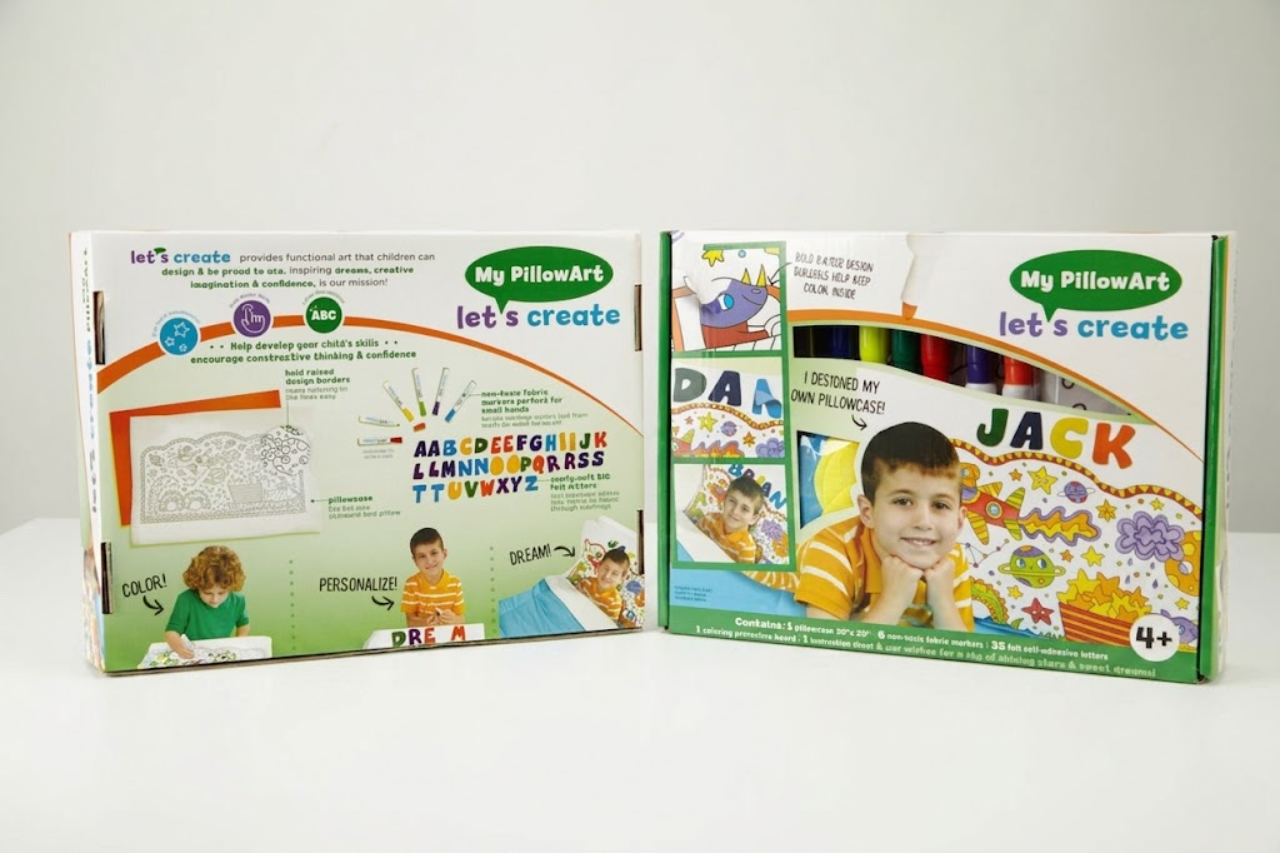 Let’s Create Color Your Own Pillowcase Craft Kit for Kids, Coloring Pillowcase Kids Arts and Crafts Set (Dragon)