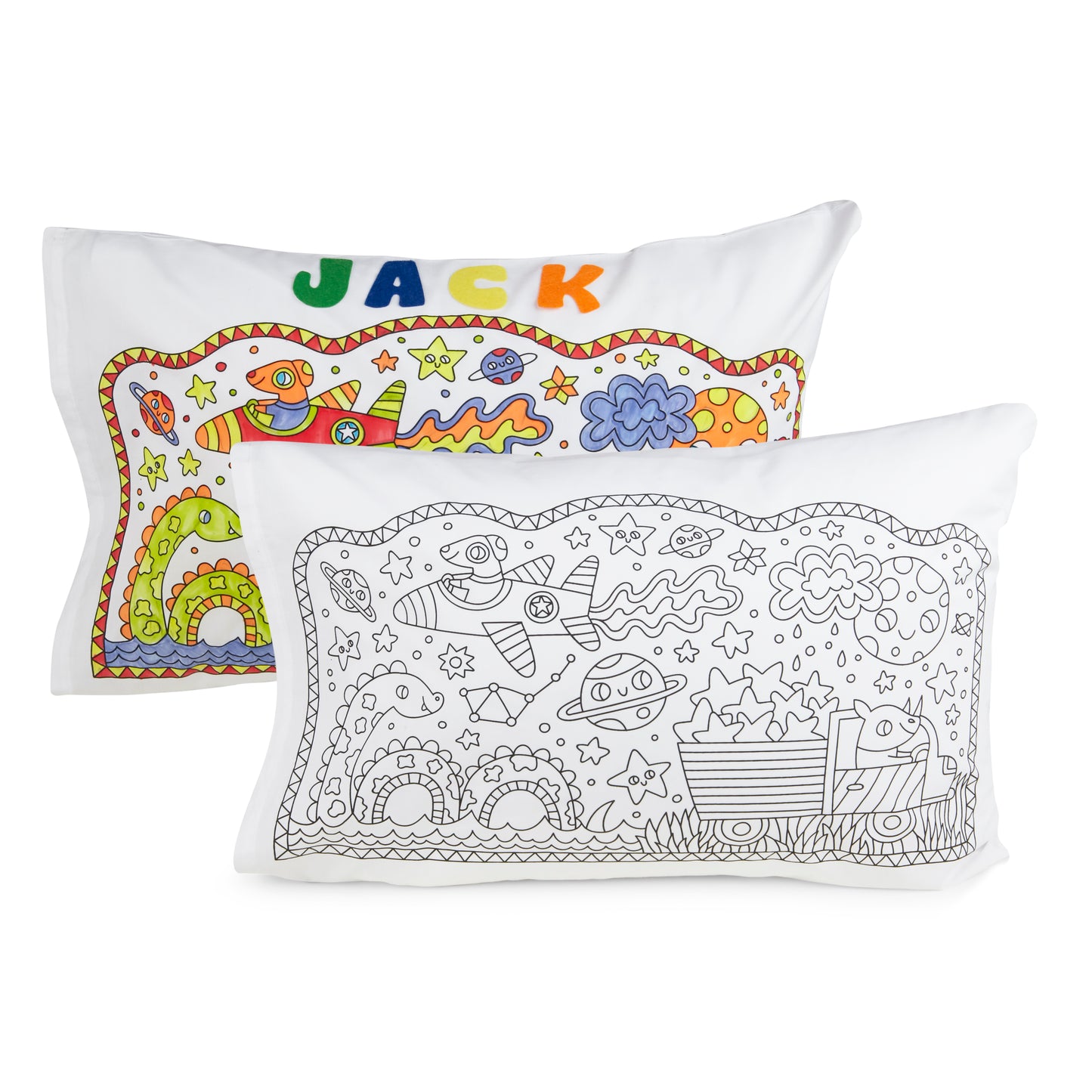 Let’s Create Color Your Own Pillowcase Craft Kit for Kids, Coloring Pillowcase Kids Arts and Crafts Set (Dragon)